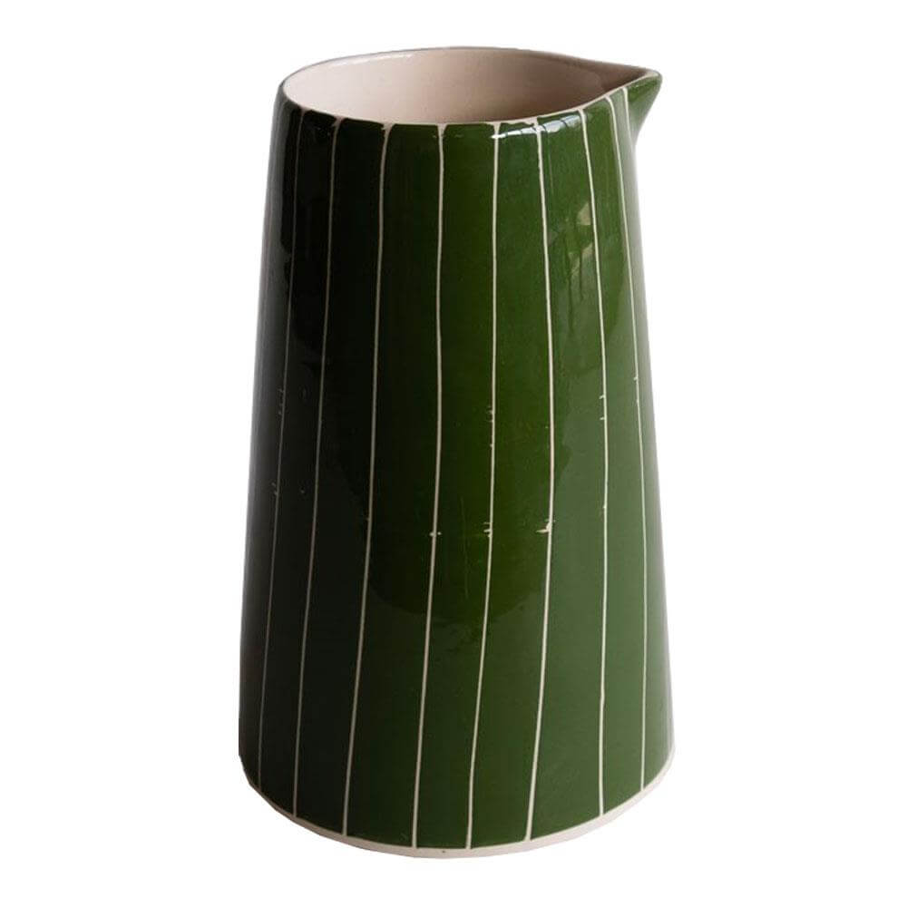 Musango Large Jug Sgraffito Moss Green